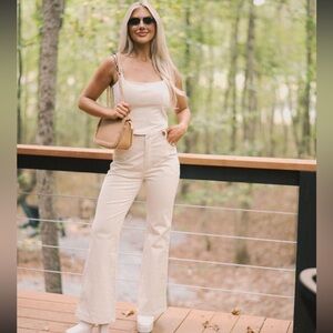 These Three Boutique Corduroy Pants Set - Cream